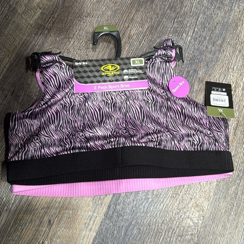 2 pack Athletic Works sport bra for girls